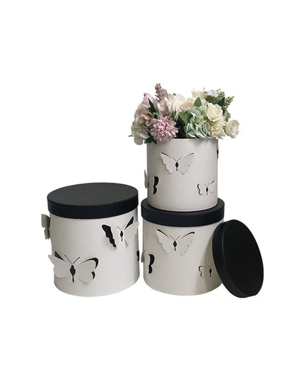 Set 3 cutii flori s3.116 alb