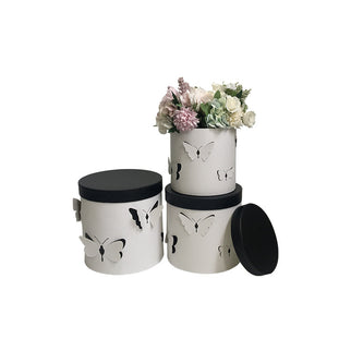 Set 3 cutii flori s3.116 alb