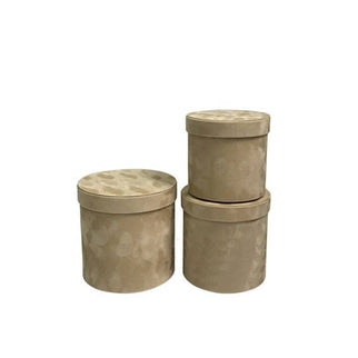 Set 3 cutii flori S3.83 catifea khaki