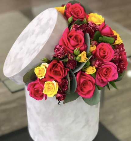 Set 3 cutii flori S3.83 catifea alb