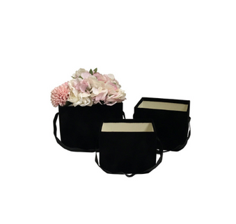 Set 3 cutii flori S3.90 catifea negru