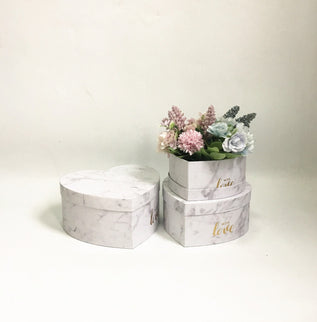 Set 3 cutii flori S3.121 marmur alb