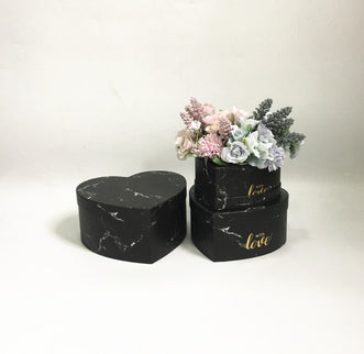 Set 3 cutii flori S3.121 marmur negru