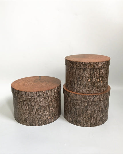 Set 3 cutii rotunde S3.123 maro