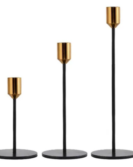 Sfesnic lumanari auriu/negru S/3