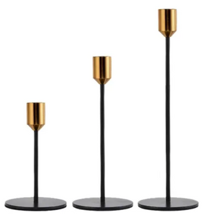 Sfesnic lumanari auriu/negru S/3