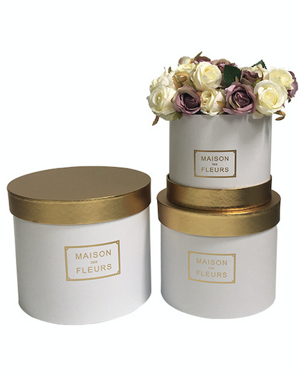 Set 3 cutii flori S3.51 alb