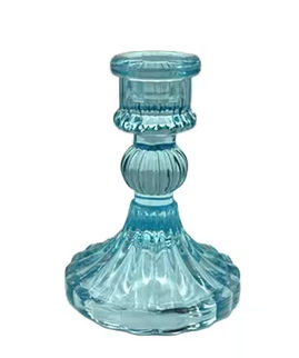 Sfesnic lumanari sticla S/12 albastru