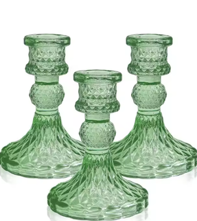 Sfesnic lumanari sticla S/12 verde