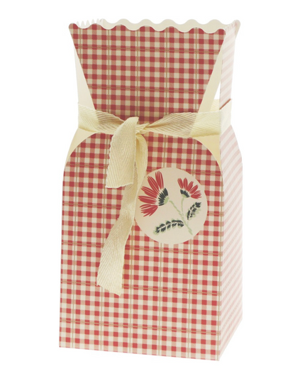 Suport buchet flori 13x26cm checks rosu