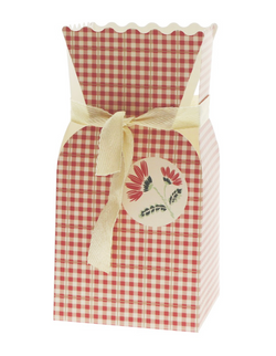 Suport buchet flori 13x26cm checks rosu