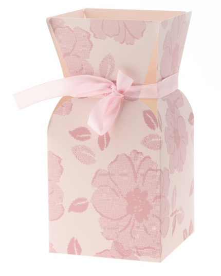 Suport buchet flori 13X26cm flori roz