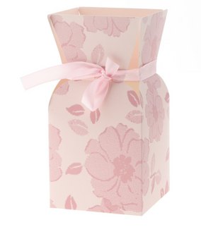 Suport buchet flori 13X26cm flori roz