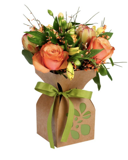 SUPORT VAZA FLORI CARTON SI PLASTIC FLOWER GREEN