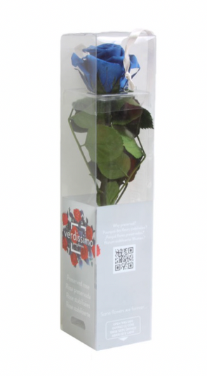 Trandafir criogenat tija 27cm Ø3.5-4.5cm albastru inchis