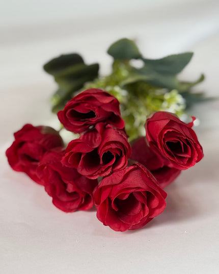 Trandafir artificial mini (7 flori) roz