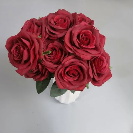 Trandafiri artificiali (9 flori) rosu