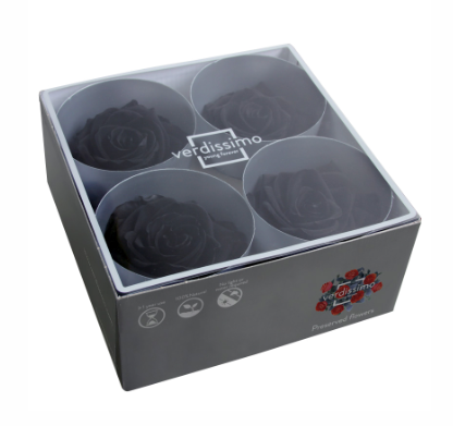 Trandafir criogenat Ø7-8cm negru