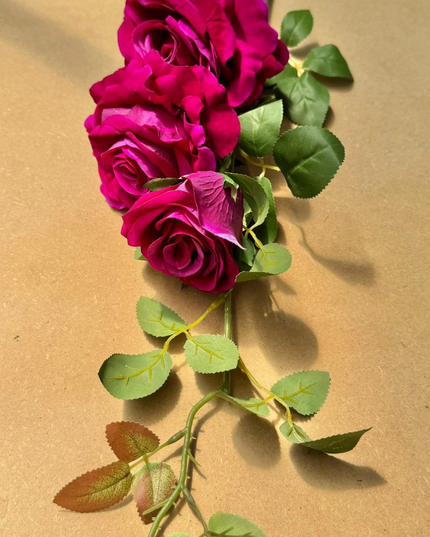 Trandafiri artificiali (3 flori) magenta