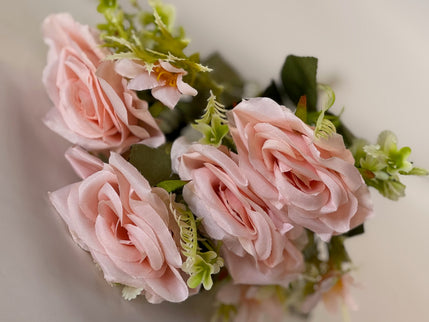 Trandafiri artificiali mix  (5 flori) roz