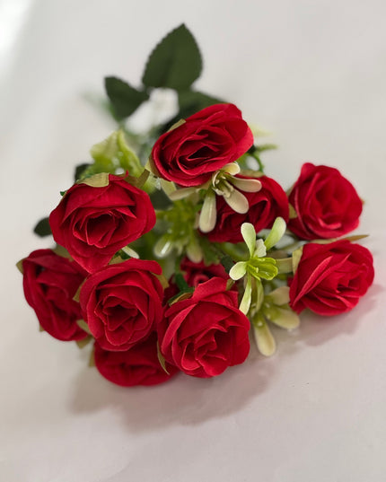 Trandafiri artificiali mini (10 flori) rosu