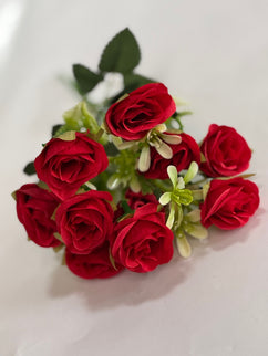 Trandafiri artificiali mini (10 flori) rosu