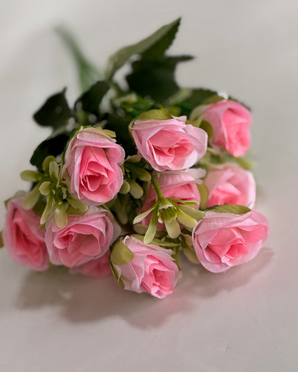 Trandafiri artificiali mini (10 flori) roz mediu