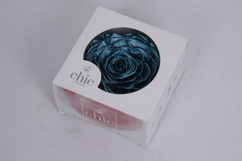 Trandafir criogenat Ø12cm turquoise metallic