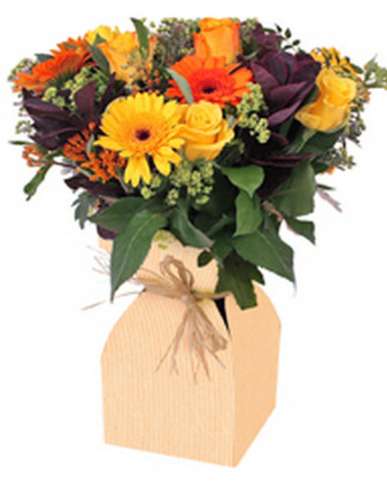 SUPORT VAZA FLORI CARTON SI PLASTIC PORTOCALIU 11.5xH21cm