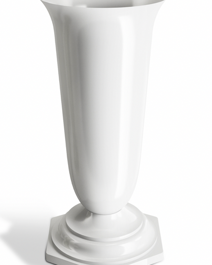 Vaza flori plastic Ø15cm alb S/10