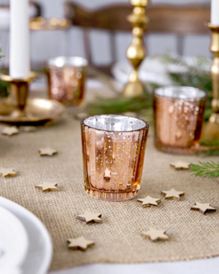 Vaza suport lumanare 6cm rosegold