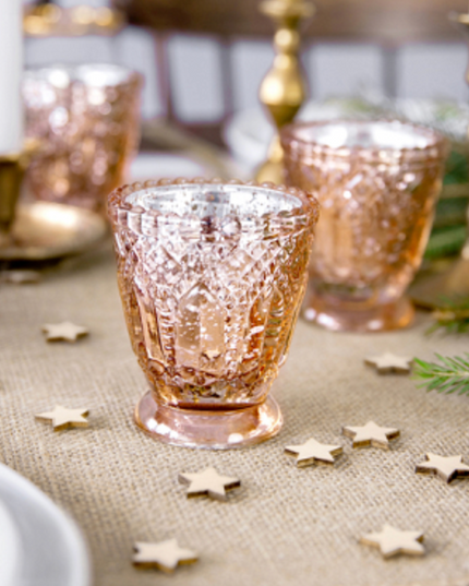 Vaza suport lumanare 8cm rosegold