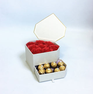 Cutie flori cu sertar S1.24 alb