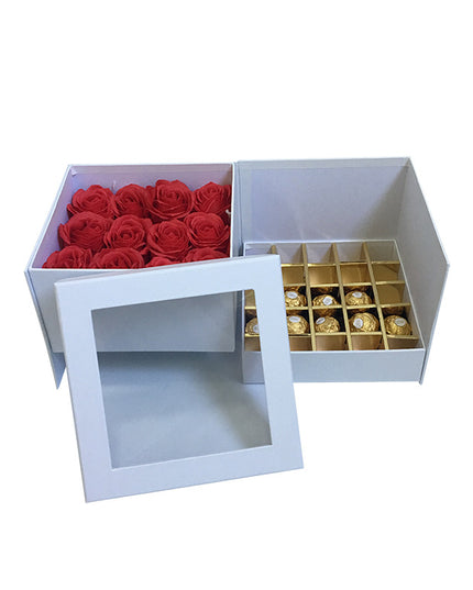 Cutie flori compartimentata S1.41 alb