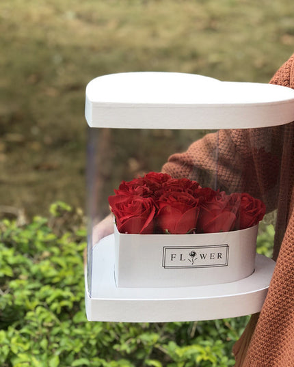 Cutie flori inima S1.35 alb