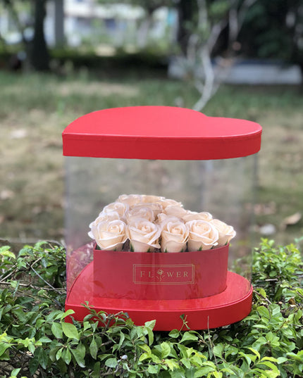 Cutie flori inima S1.35 rosu