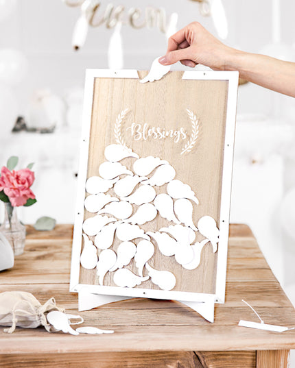 Carte de oaspeti din lemn Blessings