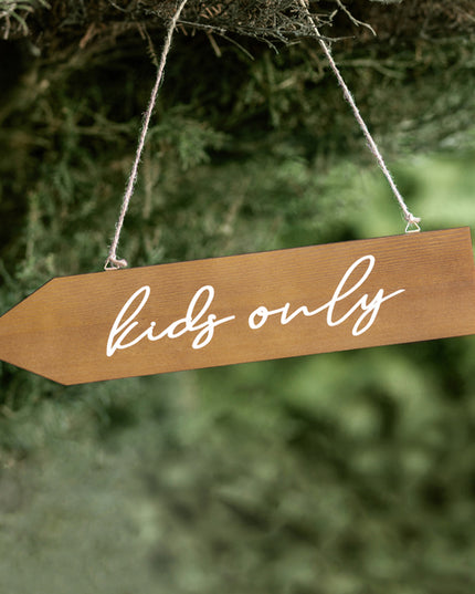 Decoratiune indicator din lemn kids only