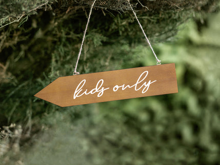 Decoratiune indicator din lemn kids only