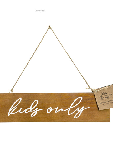 Decoratiune indicator din lemn kids only