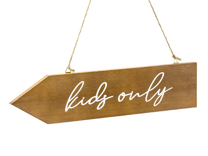 Decoratiune indicator din lemn kids only