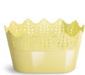 Ghiveci plastic koronka oval Ø27cm galben