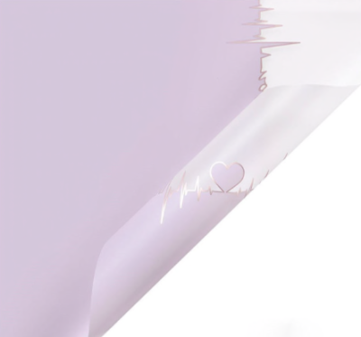 Ambalaj buchet flori waterproof 60x60cm heartbeat lila