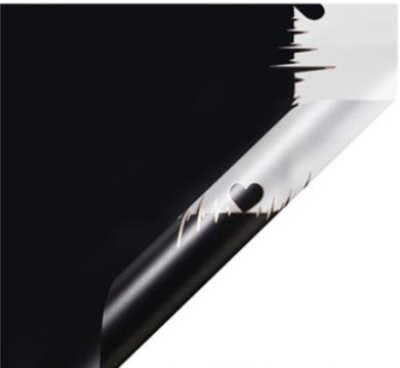 Ambalaj buchet flori waterproof 60x60cm heartbeat negru