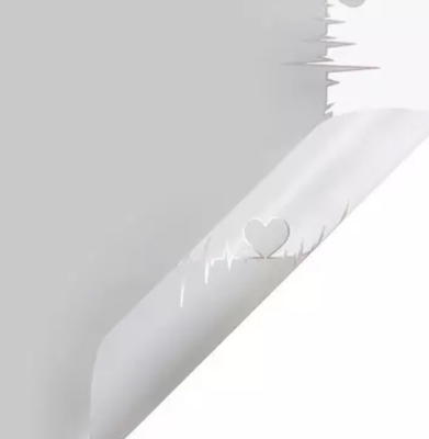 Ambalaj buchet flori waterproof 60x60cm heartbeat gri