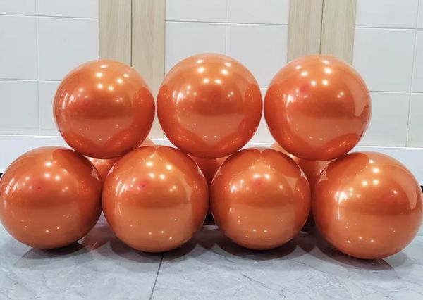 Baloane latex dublate cu aspect metalizat portocaliu