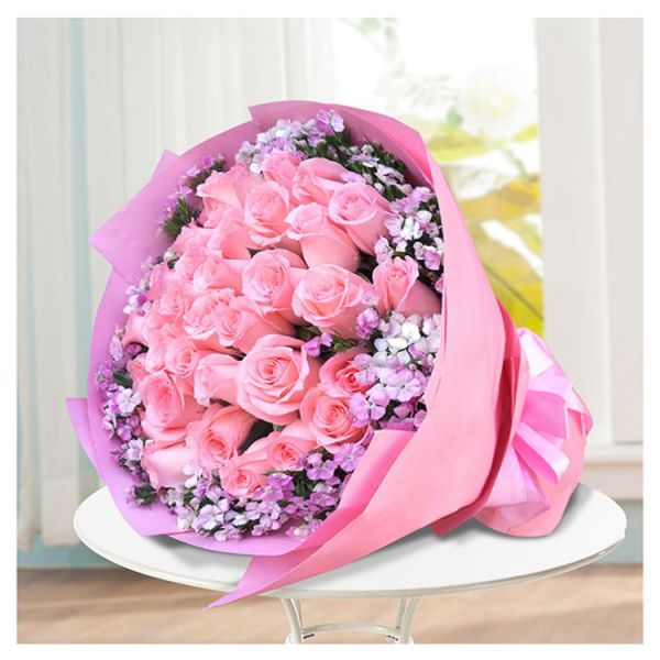 Ambalaj buchet flori waterproof 70x50cm roz