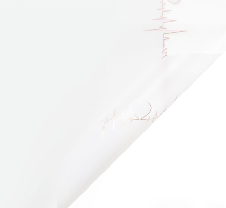 Ambalaj buchet flori waterproof 60x60cm heartbeat alb