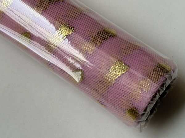 Ambalaj textil rola inimioare aurii - roz mediu