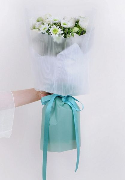 Ambalaj buchet flori waterproof 60x60cm mesaj verde
